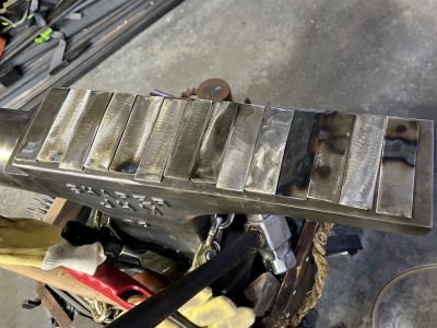 First attempt to forge weld (Cut up shovel head)