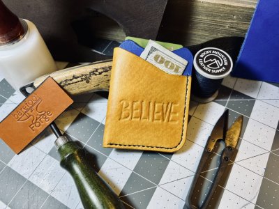 Ted Lasso styled Believe minimalist wallet
