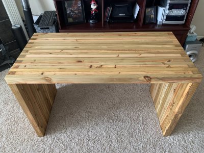 reclaimed lumber desk with finger jointed sides 1