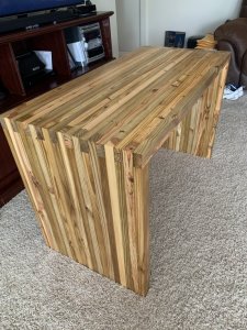 reclaimed lumber desk with finger jointed sides 2