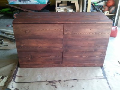 Stained custom clothes dresser